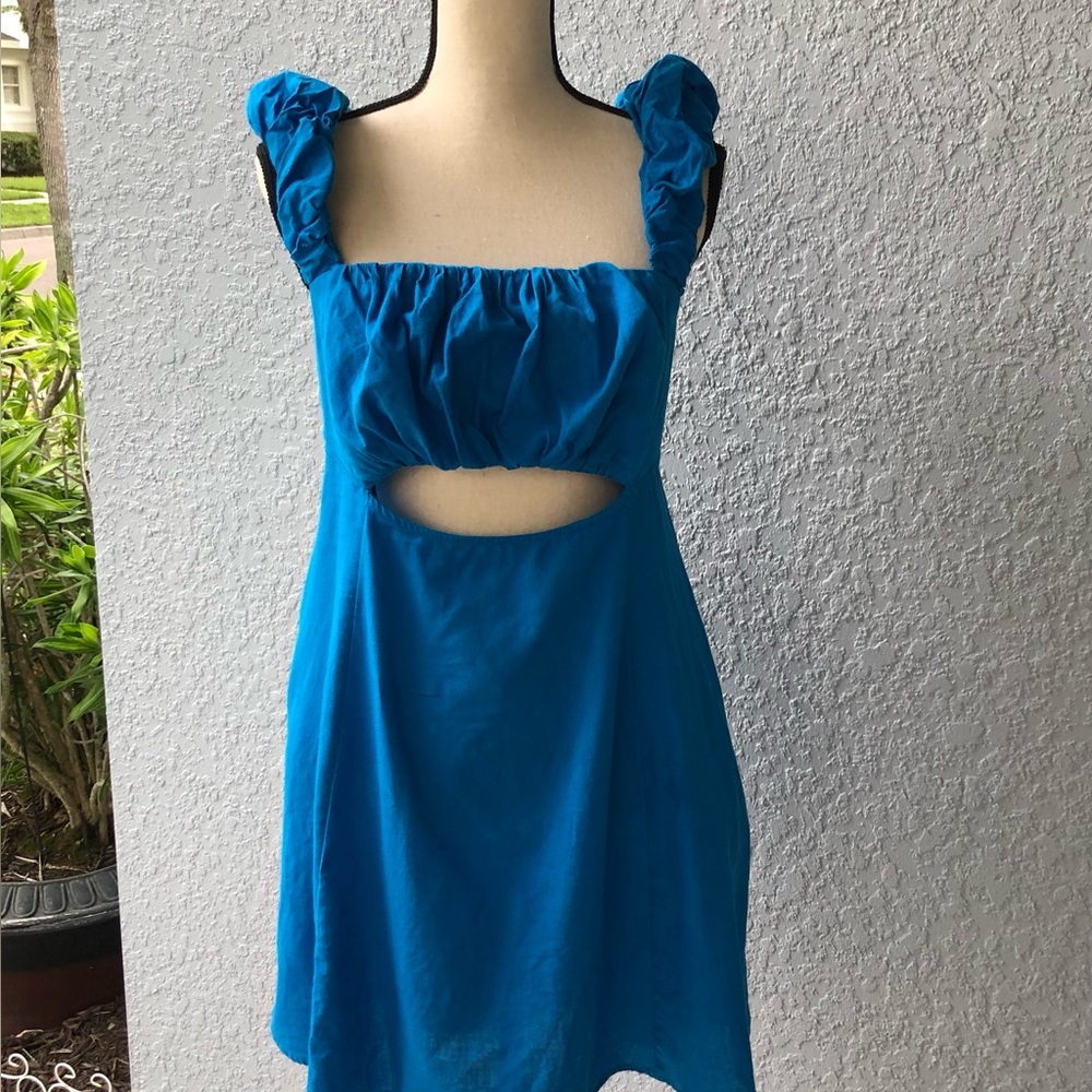 Free People Blue Puff Sleeve Sundress